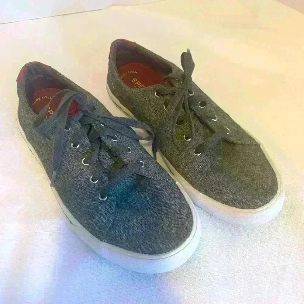 Sperry Top-Sider Gray Striper II Non-Marking Shoes Men’s Size 5 Women’s Size 6.5